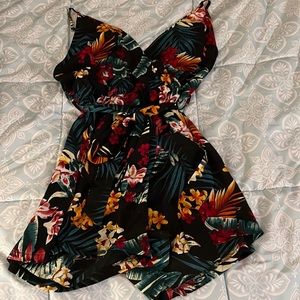 Brand New SHEIN Floral Romper with Tie Belt